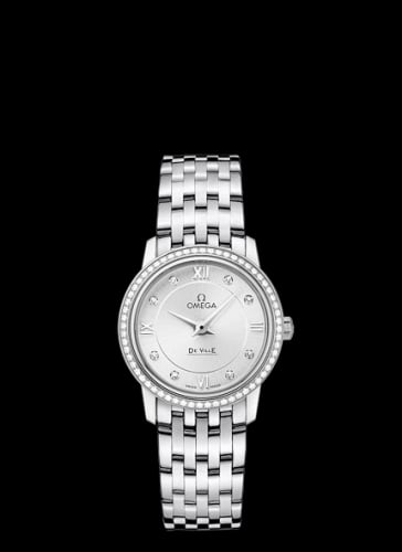Omega De Ville Prestige Quartz 27.4 Stainless Steel / Diamond / Silver / Bracelet