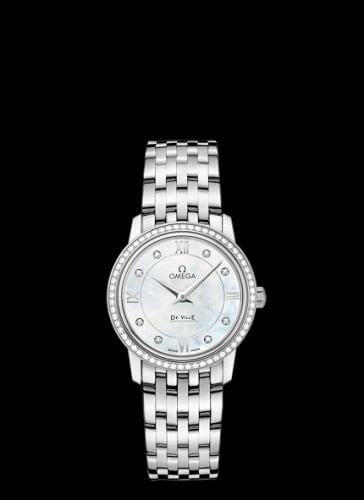 Omega De Ville Prestige Quartz 27.4 Stainless Steel / MOP / Bracelet / Diamond