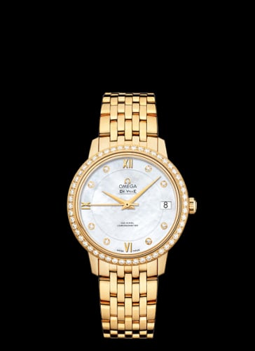 Omega De Ville Prestige Co-Axial 32.7 Yellow Gold Diamond / MOP / Bracelet