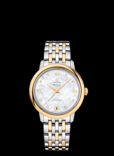 Omega De Ville Prestige Co-Axial 32.7 Stainless Steel / Yellow Gold / MOP Butterfly / Bracelet