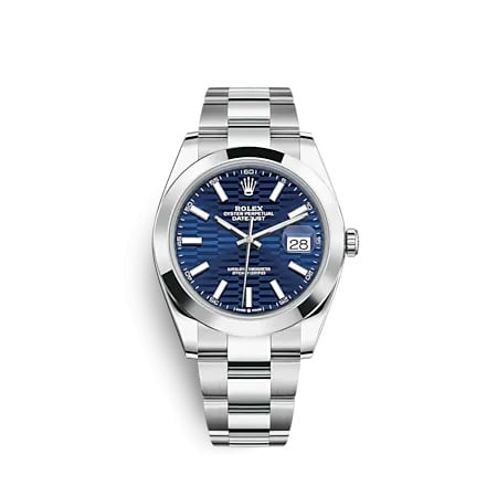 Rolex Datejust 41 Stainless Steel Smooth / Oyster / Blue - Fluted