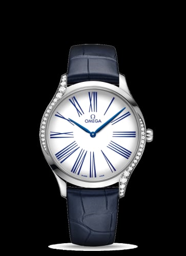 Omega De Ville Trésor 39 Stainless Steel / White - Roman / Alligator