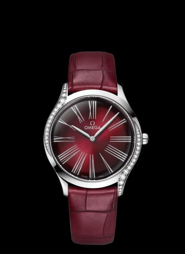 Omega De Ville Trésor 36 Stainless Steel / Red - Roman / Alligator