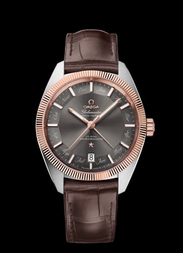 Omega Globemaster Annual Calendar Stainless Steel / Sedna Gold / Grey