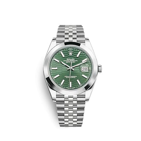 Rolex Datejust 41 Stainless Steel Smooth / Jubilee / Green - Fluted