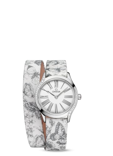 Omega Mini Trésor Quartz 26 Stainless Steel - Diamond / White - Grey / Toile de Jouy - Double Tour