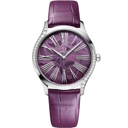 Omega De Ville Trésor 36 Stainless Steel / Purple - Peony / Alligator