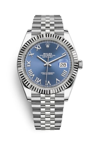 Rolex Datejust 41 Stainless Steel Fluted / Blue - Roman / Jubilee