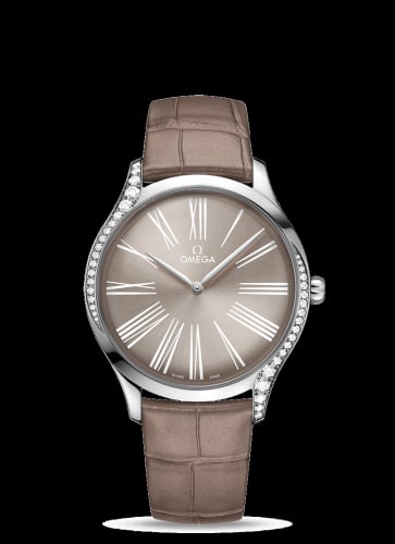 Omega De Ville Trésor 39 Stainless Steel / Grey - Roman / Alligator