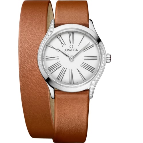 Omega Mini Trésor Quartz 26 Stainless Steel - Diamond / White Enamel / Double Tour