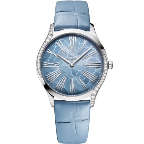 Omega De Ville Trésor 36 Stainless Steel / Blue - Hydrangea / Alligator