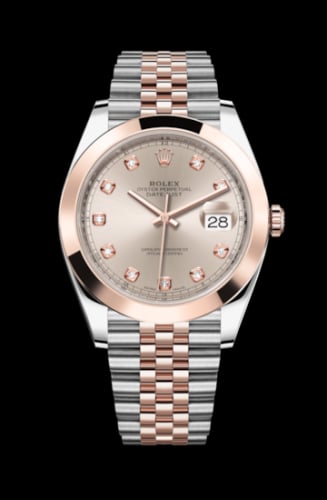 Rolex Datejust 41 Rolesor Everose Smooth / Jubilee / Sundust - Diamond