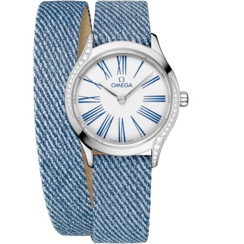Omega Mini Trésor Quartz 26 Stainless Steel - Diamond / White Enamel / Double Tour