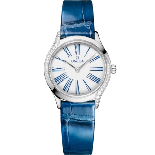 Omega Mini Trésor Quartz 26 Stainless Steel - Diamond / White Enamel