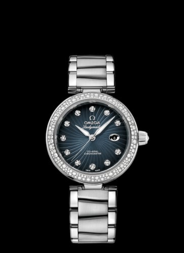 Omega LadyMatic Co-Axial 34 Stainless Steel / Diamond / Grey / Bracelet