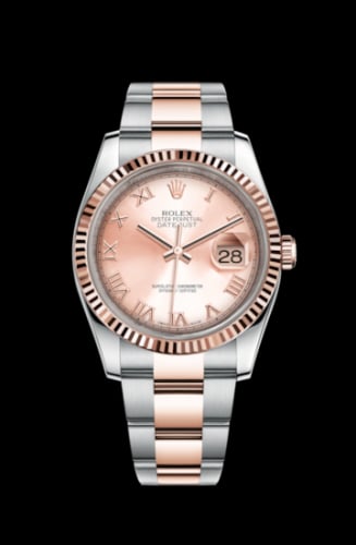 Rolex Datejust 36 Rolesor Everose Fluted / Oyster / Pink Roman