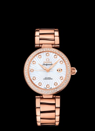 Omega LadyMatic Co-Axial 34 Red Gold / Diamond / MOP/ Bracelet