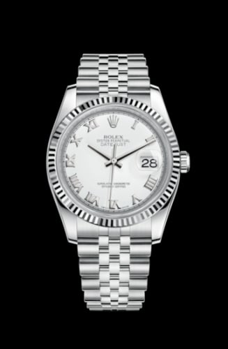 Rolex Datejust 36 Stainless Steel Fluted / Jubilee / White Roman