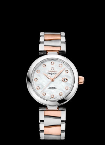 Omega LadyMatic Co-Axial 34 Stainless Steel / Sedna Gold / MOP / Bracelet