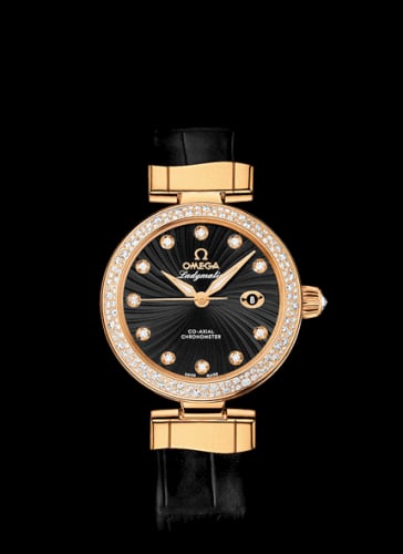 Omega LadyMatic Co-Axial 34 Yellow Gold / Diamond / Black
