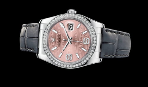 Rolex Datejust 36 White Gold Diamond Strap Pink Waves