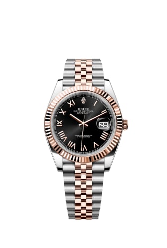 Rolex Datejust 41 Stainless Steel - Everose - Fluted / Black Roman / Jubilee