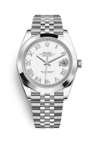 Rolex Datejust 41 Stainless Steel Smooth / Jubilee / White Roman