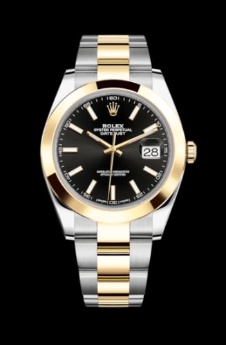 Rolex Datejust 41 Rolesor Yellow Smooth / Oyster / Black