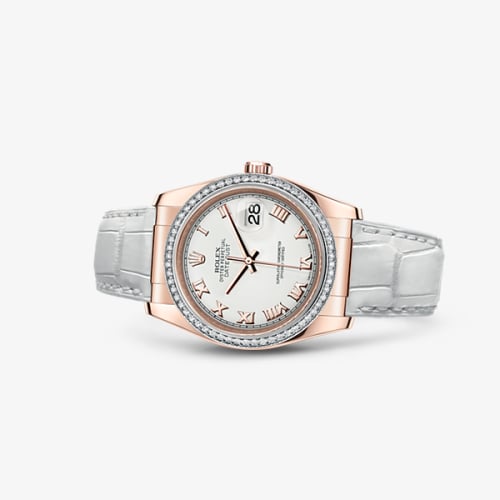 Rolex Datejust 36 Everose Strap Ivory Roman