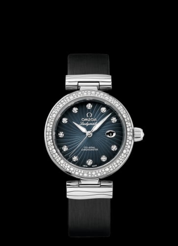 Omega LadyMatic Co-Axial 34 Stainless Steel / Diamond / Blue