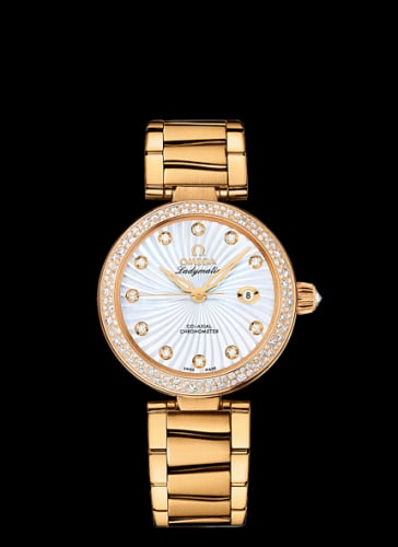 Omega LadyMatic Co-Axial 34 Yellow Gold / Diamond / MOP / Bracelet