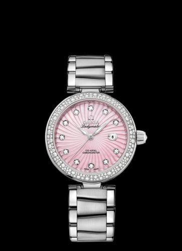 Omega LadyMatic Co-Axial 34 Stainless Steel / Diamond / Pink MOP / Bracelet