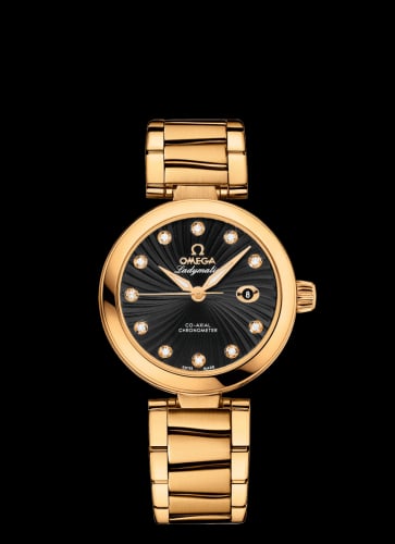 Omega LadyMatic Co-Axial 34 Yellow Gold / Black / Bracelet