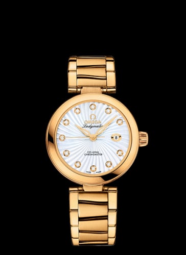 Omega Ladymatic Co-Axial 34 Yellow Gold / MOP / Bracelet