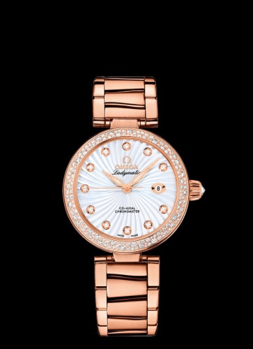 Omega LadyMatic Co-Axial 34 Red Gold / Diamond / MOP / Bracelet