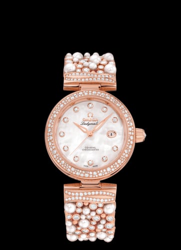 Omega LadyMatic Co-Axial 34 Sedna Gold / Pearls and Diamonds