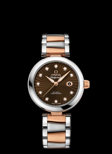 Omega LadyMatic Co-Axial 34 Stainless Steel / Red Gold / Brown / Bracelet