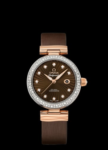 Omega LadyMatic Co-Axial 34 Stainless Steel / Red Gold / Diamond / Brown