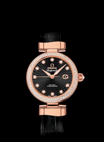 Omega LadyMatic Co-Axial 34 Red Gold / Diamond / Black