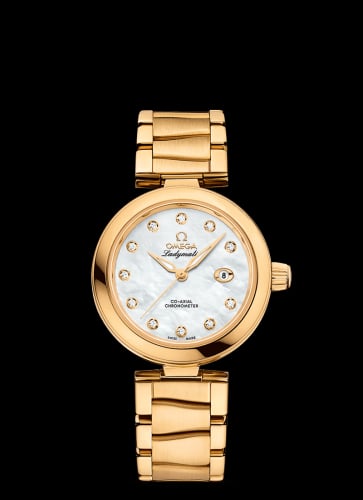 Omega LadyMatic Co-Axial 34 Yellow Gold / MOP / Bracelet