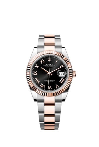 Rolex Datejust 41 Stainless Steel - Everose - Fluted / Black Roman / Oyster