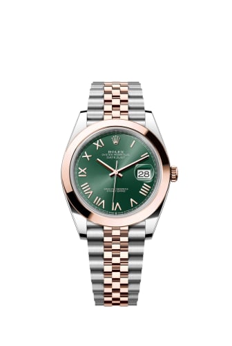 Rolex Datejust 41 Stainless Steel - Everose - Smooth / Mint Green Roman / Jubilee