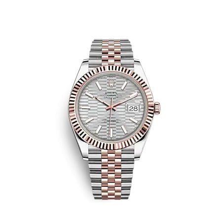 Rolex Datejust 41 Rolesor Everose - Fluted / Jubilee / Silver - Fluted