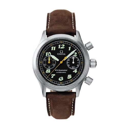 Omega Dynamic III Chronograph Stainless Steel / Black / Brown Calf