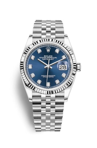 Rolex Datejust 36 Stainless Steel / Fluted / Blue-Diamond / Jubilee
