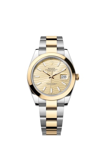 Rolex Datejust 41 Rolesor Yellow Smooth / Oyster / Champagne - Fluted