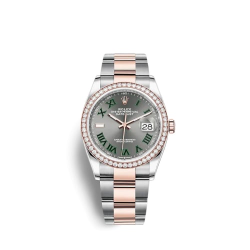 Rolex Datejust 36 Stainless Steel / Everose / Diamond / Slate - Roman / Oyster