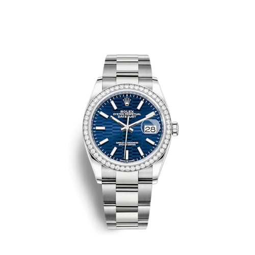 Rolex Datejust 36 Stainless Steel / Diamond / Blue - Fluted / Oyster