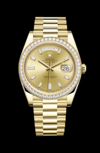Rolex Day-Date 40 Yellow Gold Diamond / Champagne Diamonds