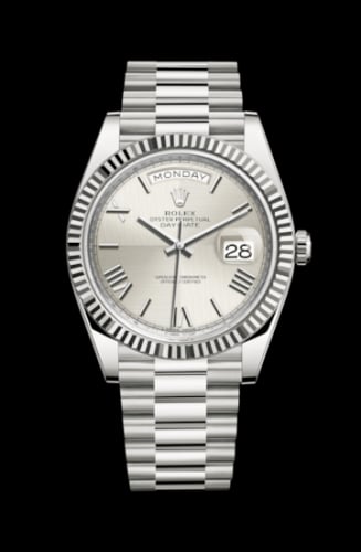 Rolex Day-Date 40 White Gold / Quadrant Motif - Roman